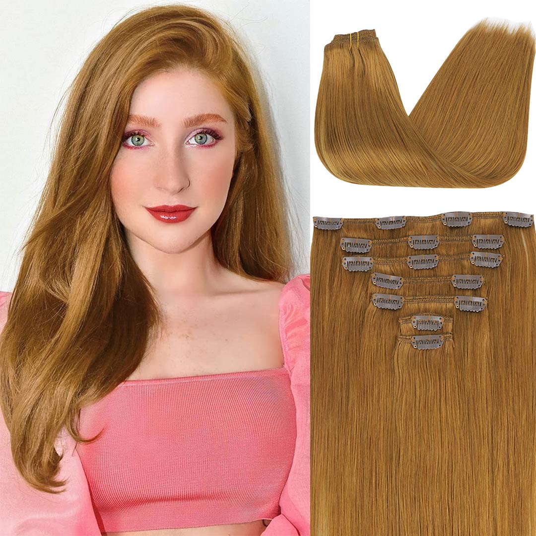 Classic Clip in Hair Extensions 120G_100% Remy Human Hair.