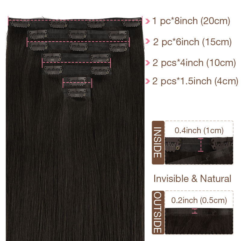 Seamless Clip-Ins_100% Remy Human Hair.