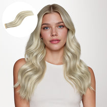 Ash Blonde Highlights (17A/60A) Tape-Ins 50g_100% Remy Human Hair.