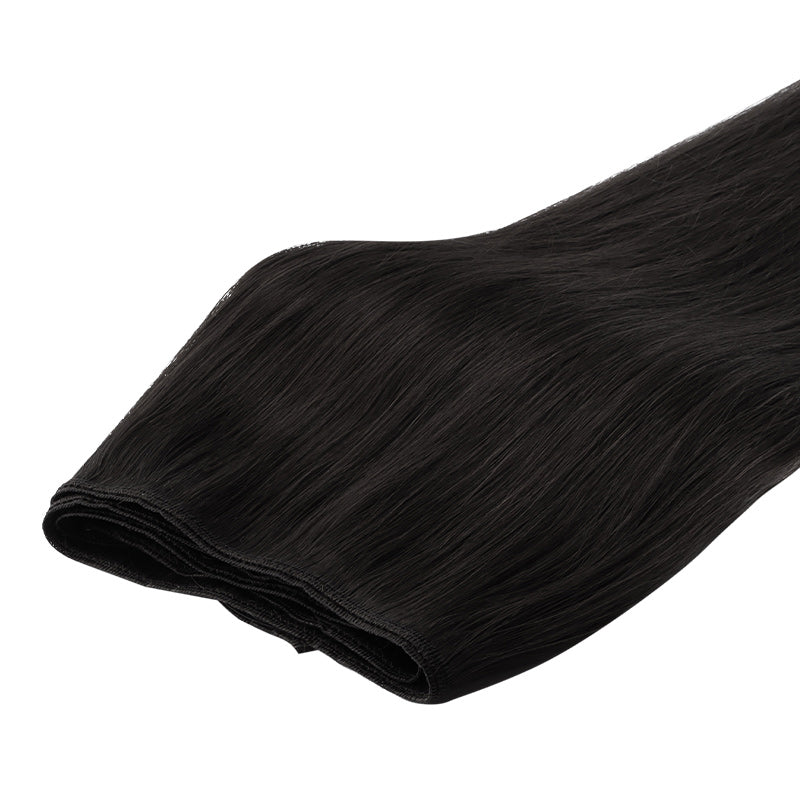 Natural Black (1B) Sew-In Weft Hair Extensions (80g-110g) – 100% Remy Human Hair by GOO GOO Hair.