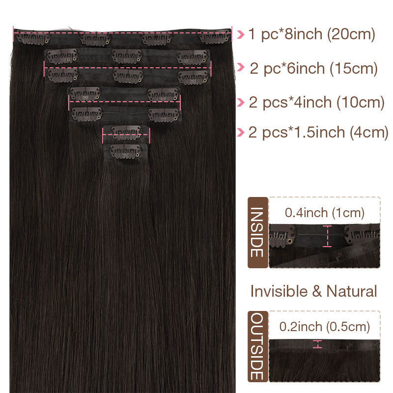 Seamless Clip-Ins_100% Remy Human Hair.