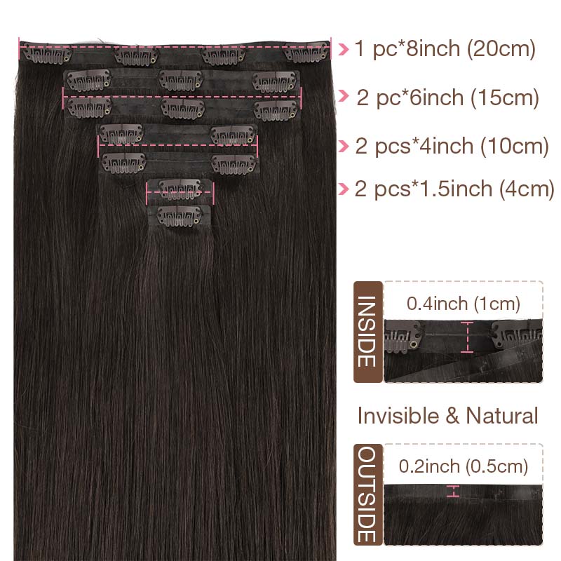 Seamless Clip-Ins_100% Remy Human Hair.