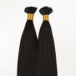 Natural Black (1B) Flat Tip Hair Extensions 60g_100% Remy Human Hair.