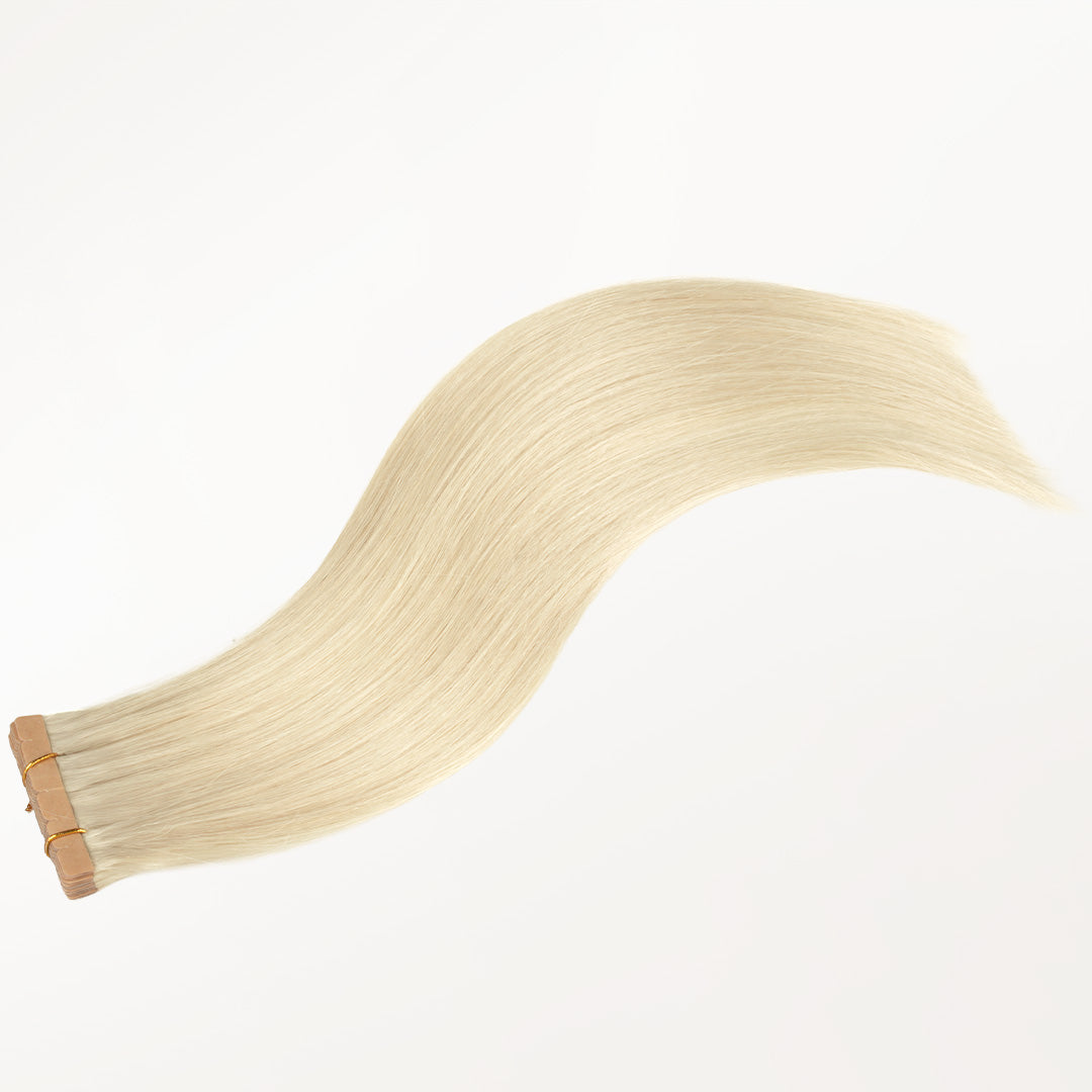 Platinum Blonde (60A) Tape-Ins 50g_100% Remy Human Hair.