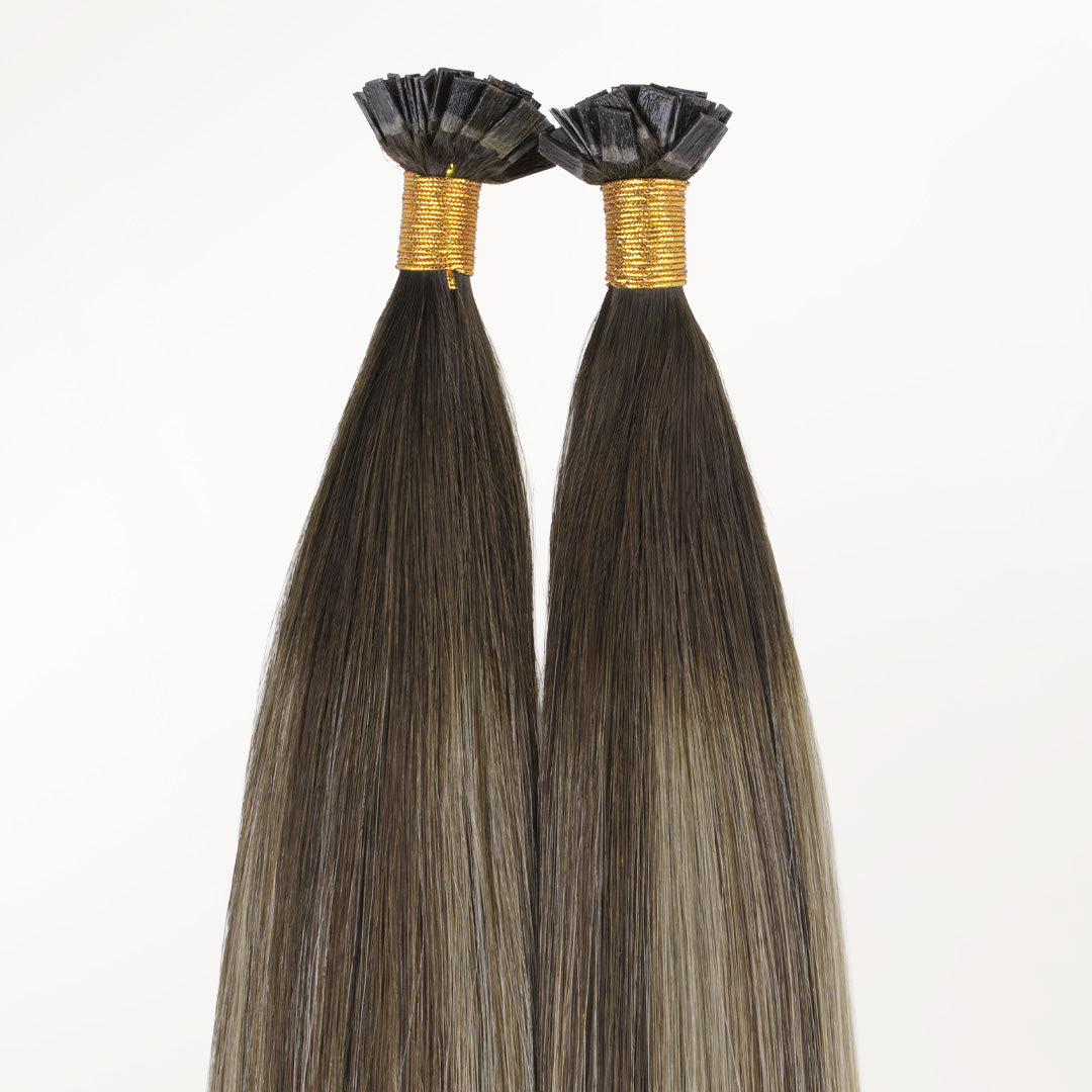 Honey Blonde Balayage (4/26/4) Flat Tip Hair Extensions 60g_100% Remy Human Hair.