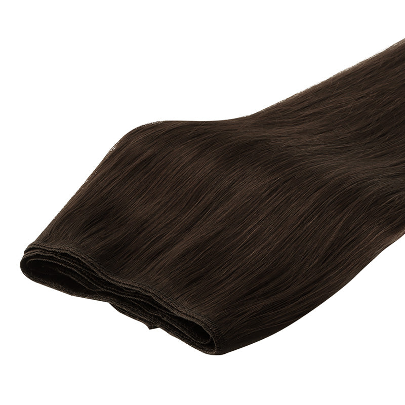 Chocolate Brown (4A) Sew-In Weft Hair Extensions (80g-110g) – 100% Remy Human Hair by GOO GOO Hair.