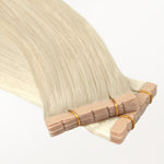 Platinum Blonde (60A) Tape-Ins 50g_100% Remy Human Hair.