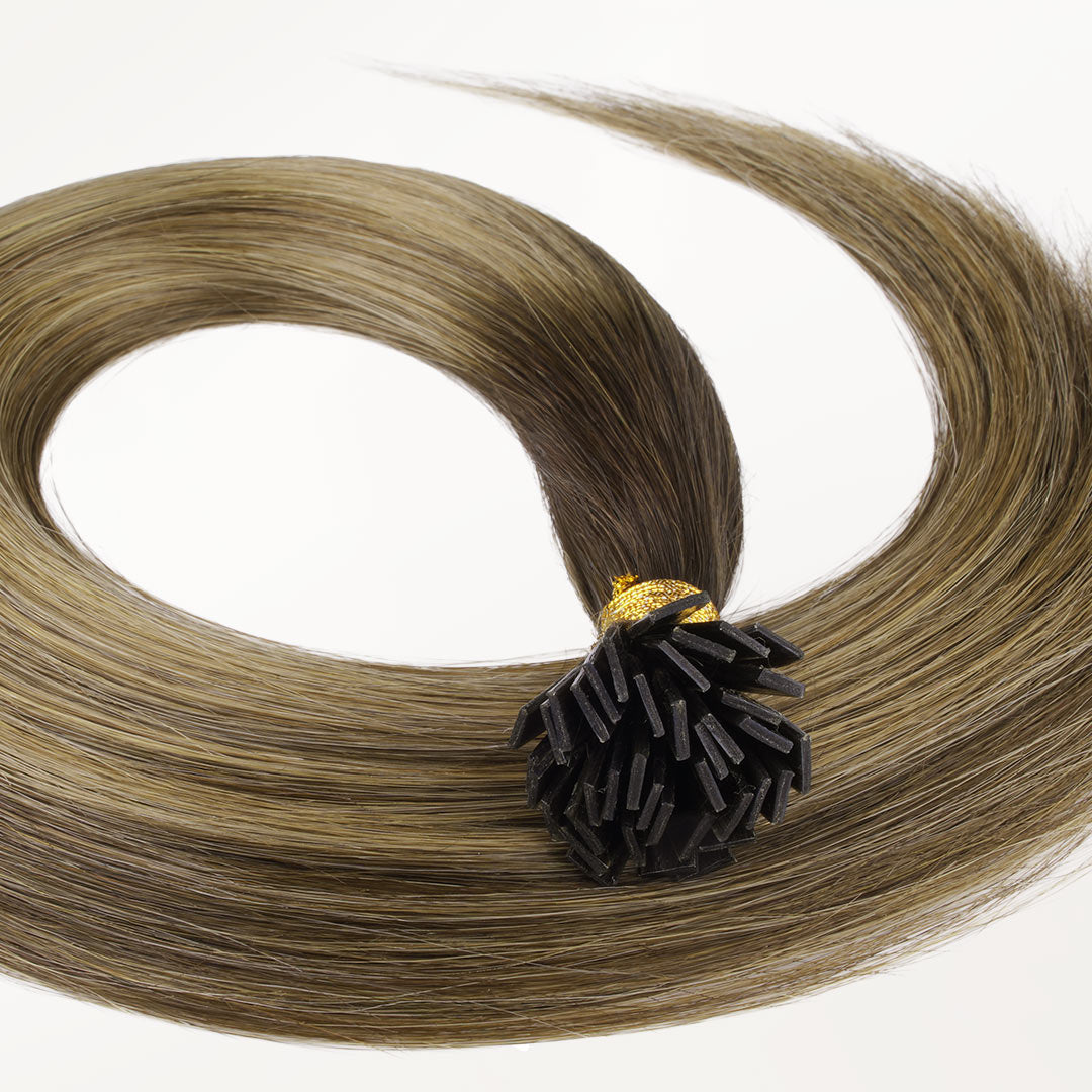 Caramel Blonde Balayage (4/27/4) Flat Tip Hair Extensions 60g_100% Remy Human Hair.