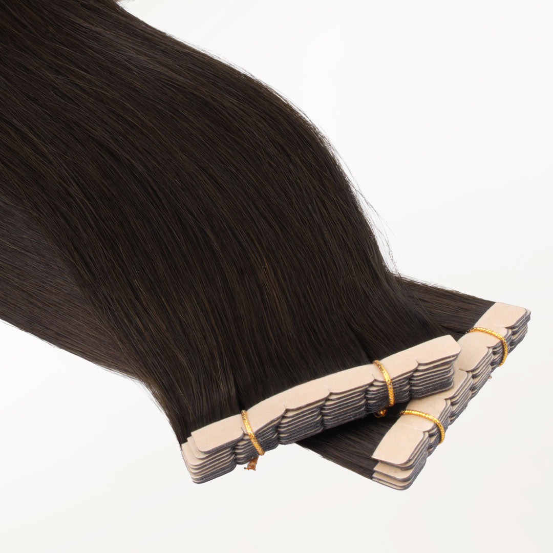 Dark Brown (2) Mini Tape-Ins 40g_100% Remy Human Hair.