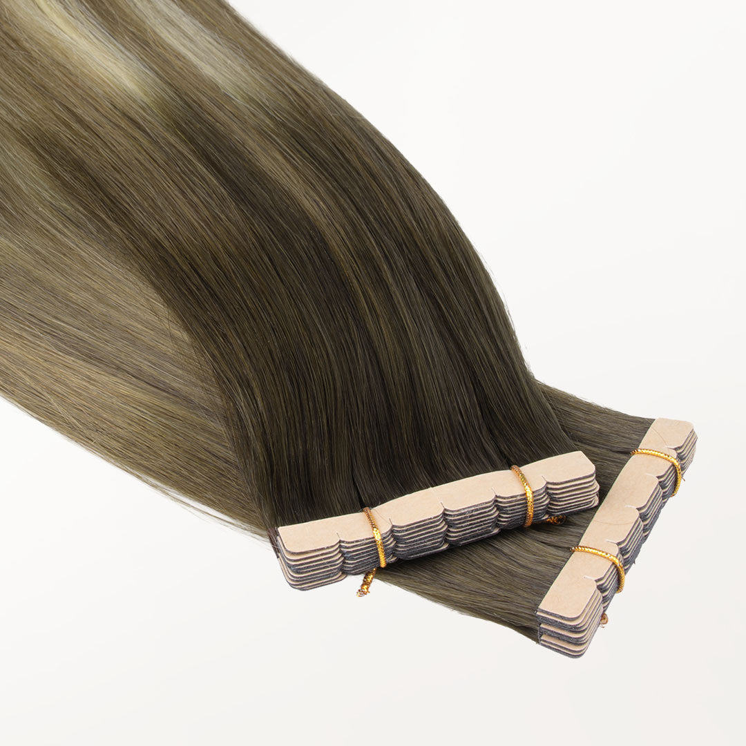 Bleach Blonde Balayage (3/8/613) Mini Tape-Ins 40g_100% Remy Human Hair.