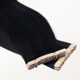 Jet Black (1) Tape-Ins 50g_100% Remy Human Hair.