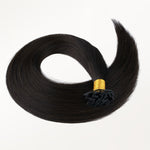 Natural Black (1B) Flat Tip Hair Extensions 60g_100% Remy Human Hair.