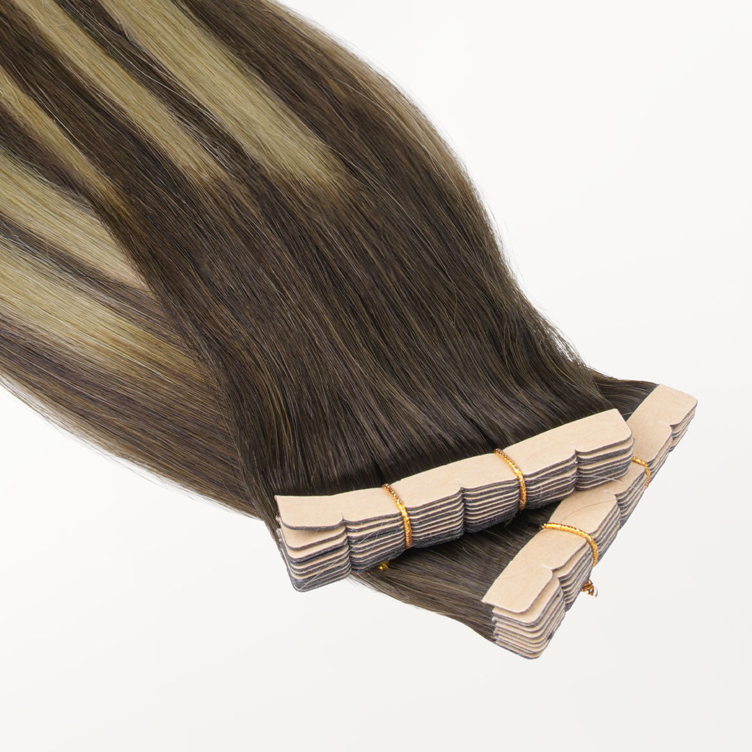 Caramel Blonde Balayage (4/27/4) Mini Tape-Ins 40g_100% Remy Human Hair.