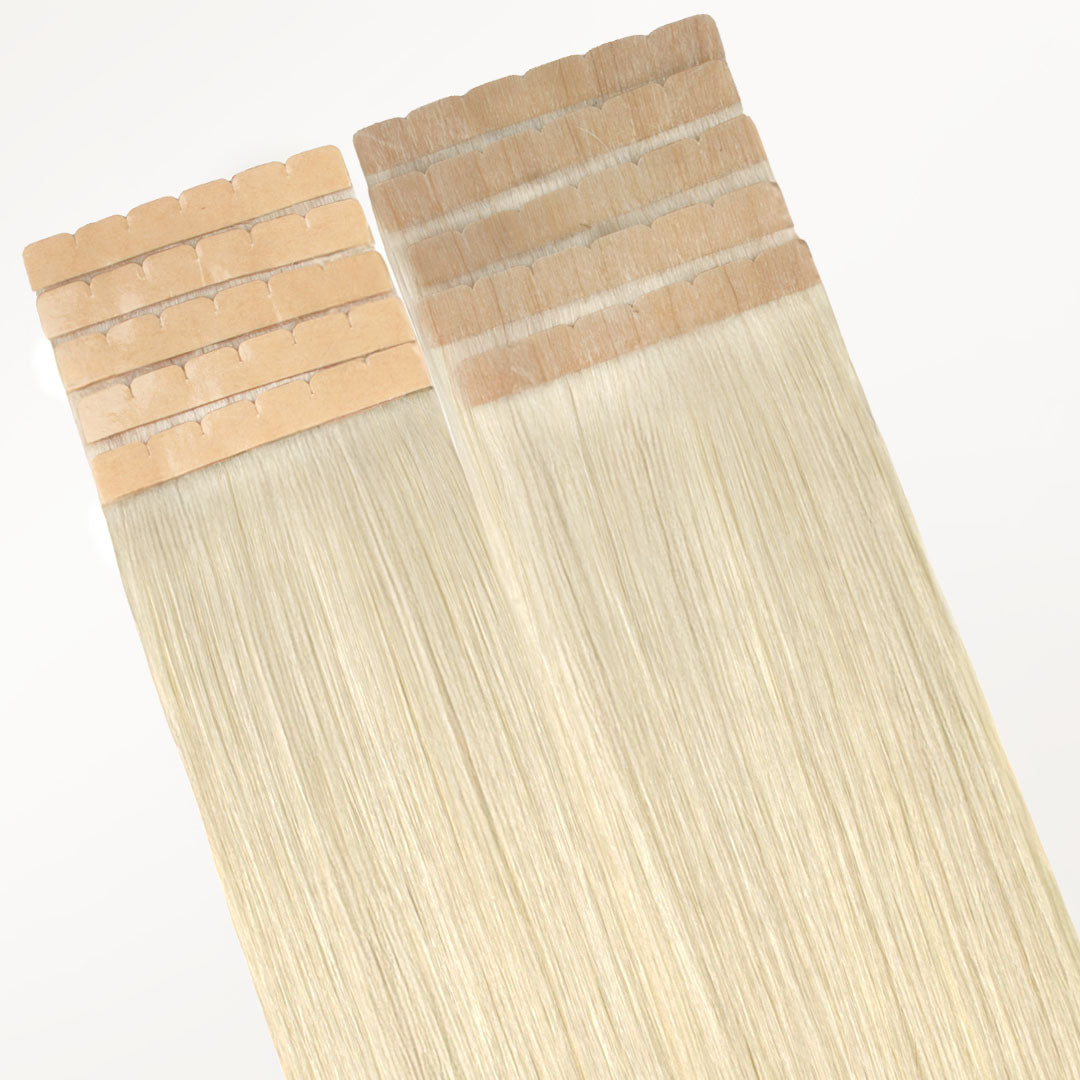 Platinum Blonde (60A) Tape-Ins 50g_100% Remy Human Hair.
