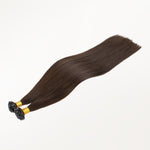Chocolate Brown (4A) Flat Tip Hair Extensions 60g_100% Remy Human Hair.