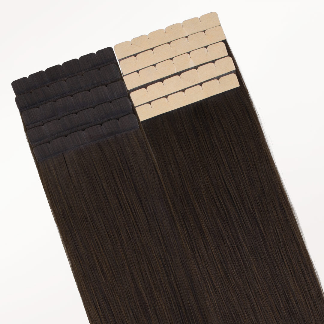 Dark Brown (2) Mini Tape-Ins 40g_100% Remy Human Hair.