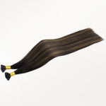 Dark Brown Balayage (2/6/2) Flat Tip Hair Extensions 60g_100% Remy Human Hair.