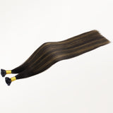 Dark Brown Balayage (2/6/2) Flat Tip Hair Extensions 60g_100% Remy Human Hair.
