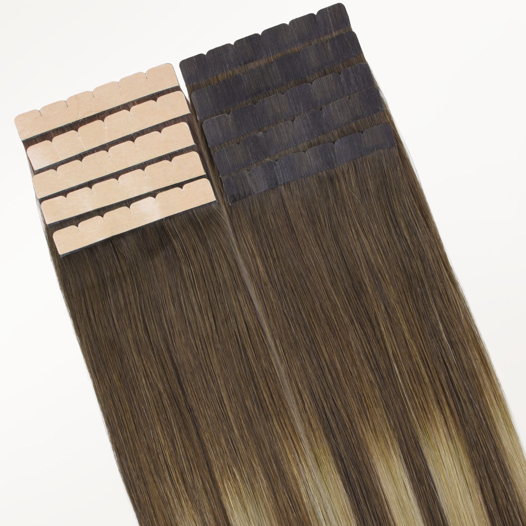Caramel Blonde Balayage (4/27/4) Mini Tape-Ins 40g_100% Remy Human Hair.