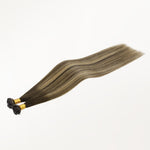 Caramel Blonde Balayage (4/27/4) Flat Tip Hair Extensions 60g_100% Remy Human Hair.