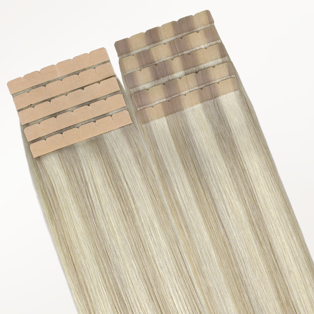 Ash Blonde Highlights (17A/60A) Tape-Ins 50g_100% Remy Human Hair.