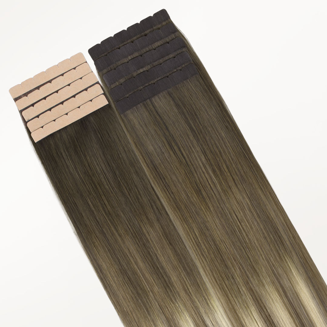 Bleach Blonde Balayage (3/8/613) Mini Tape-Ins 40g_100% Remy Human Hair.