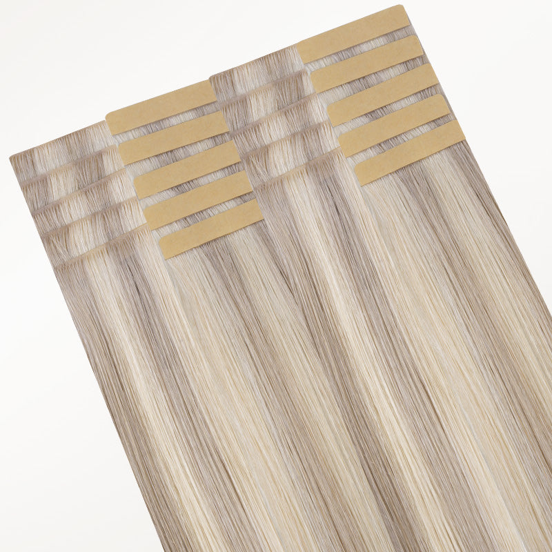 Ash Blonde Highlights (17A/60A) Invisi Edge Tape-Ins 50g_100% Remy Human Hair.