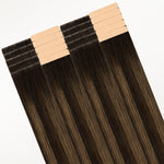 Dark Brown Balayage (2/6/2) Invisi Edge Tape-Ins 50g_100% Remy Human Hair.