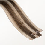 Golden Blonde Highlights (8B/60B) Invisi Edge Tape-Ins 50g_100% Remy Human Hair.
