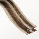 Golden Blonde Highlights (8B/60B) Invisi Edge Tape-Ins 50g_100% Remy Human Hair.