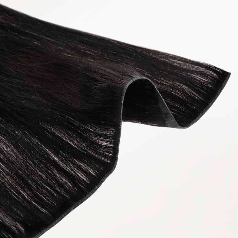 Jet Black (1) Genius Tape Weft Hair Extensions 60g_100% Remy Human Hair.
