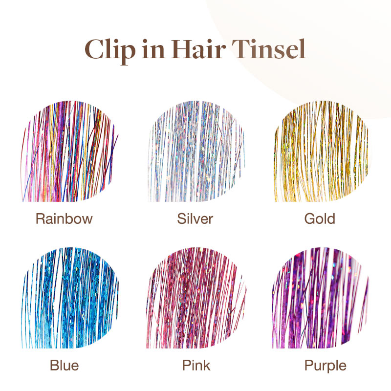 Hair Tinsel Clip In_100% Remy Human Hair.