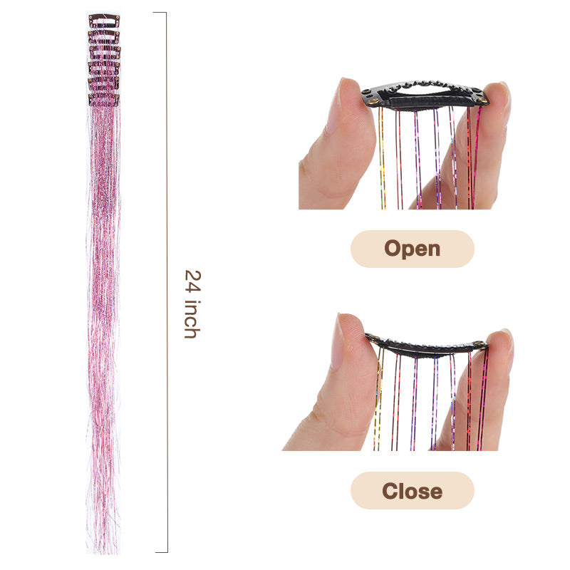 Hair Tinsel Clip In_100% Remy Human Hair.