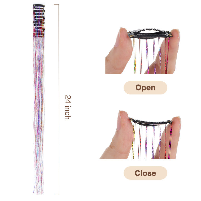 Hair Tinsel Clip In_100% Remy Human Hair.