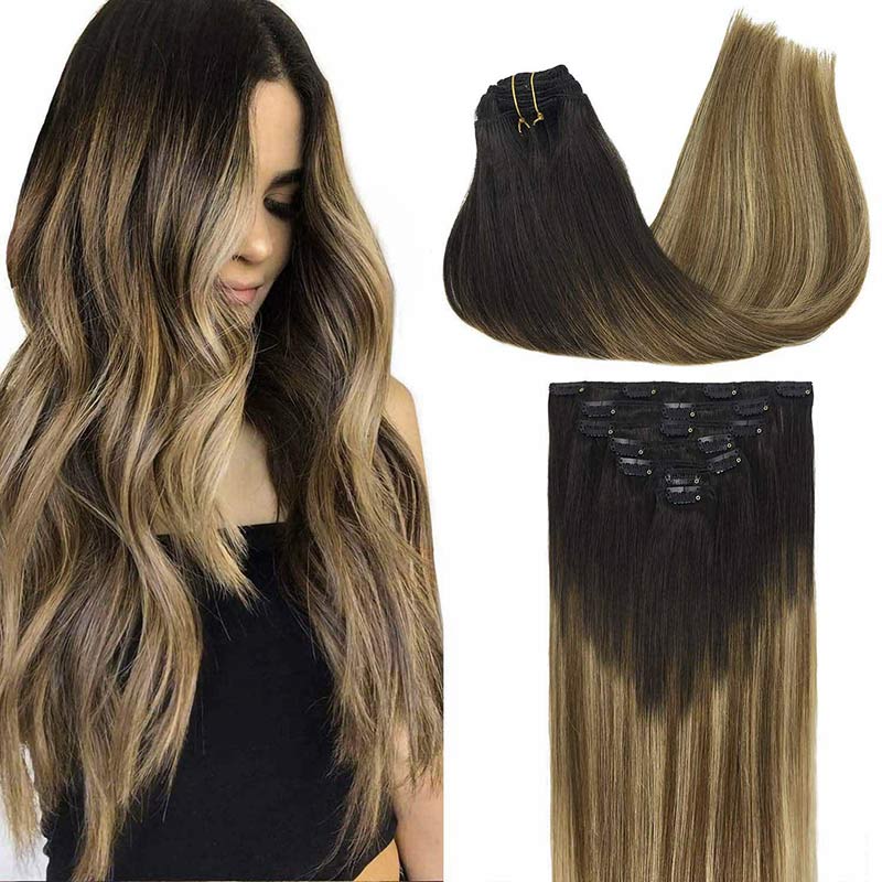 Classic Clip in Hair Extensions 120G_100% Remy Human Hair.