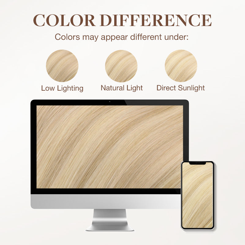 Dark Blonde Highlighted Bleach Blonde (18A/613A) Invisi Edge Seamless Clip-Ins (140g-160g)_100% Remy Human Hair.