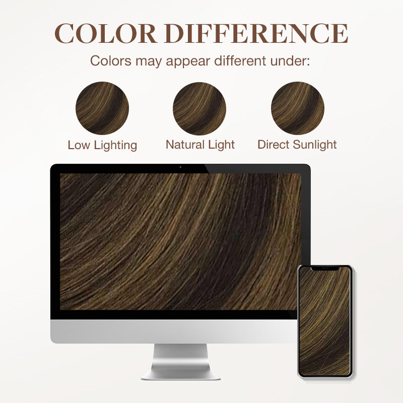 Chestnut Brown Balayage (2/6) Tape-Ins Set_100% Remy Human Hair.