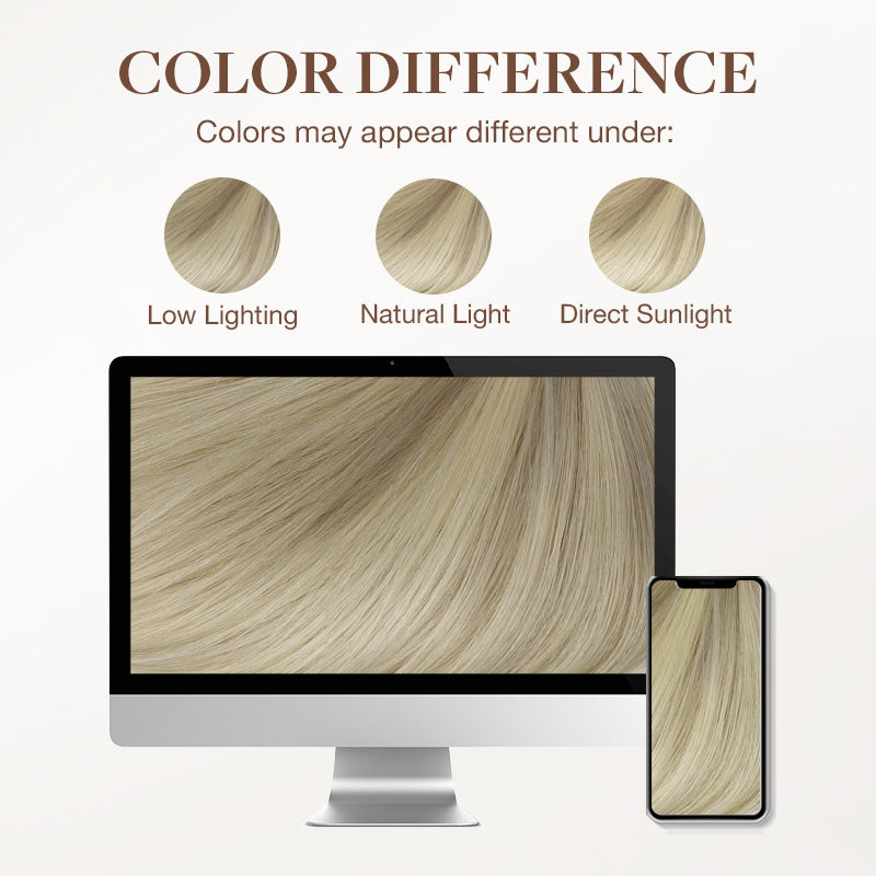 Platinum Blonde Balayage (17/22/60) Sew-In Weft Hair Extensions (80g-120g)_100% Remy Human Hair.