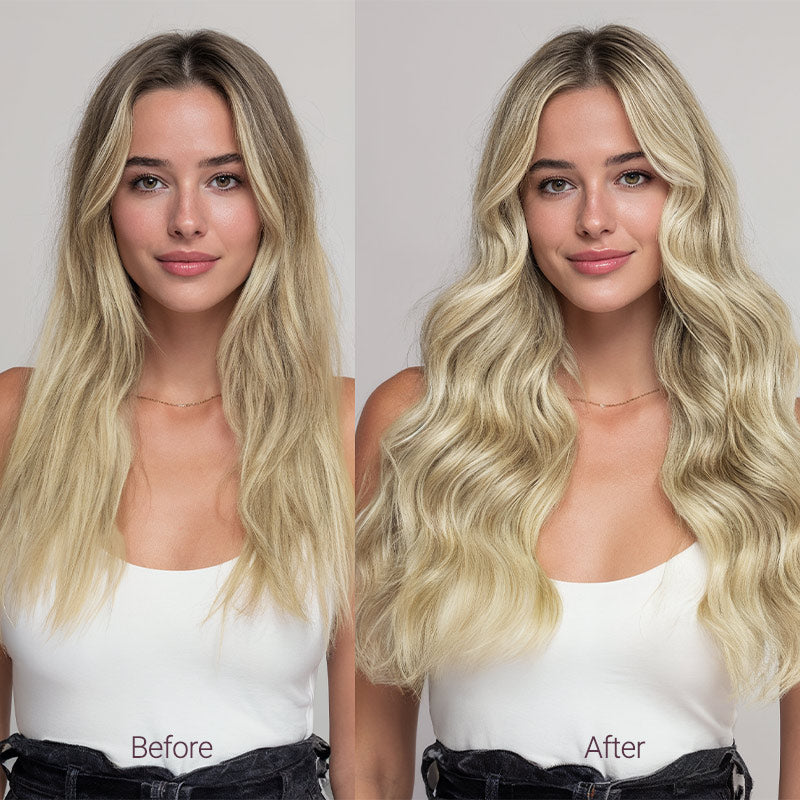 Light Blonde Highlights (16/22A) Tape-Ins Set_100% Remy Human Hair.