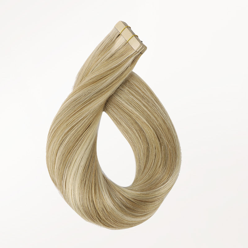 Light Blonde Highlights (16/22A) Tape-Ins Set_100% Remy Human Hair.
