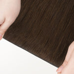 Chocolate Brown (4A) Genius Weft Hair Extensions (50-120g)_100% Remy Human Hair.