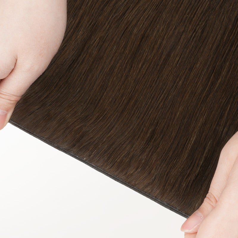 Chocolate Brown (4A) Genius Weft Hair Extensions (50-120g)_100% Remy Human Hair.