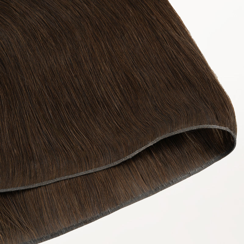 Chocolate Brown (4A) Genius Weft Hair Extensions (50-120g)_100% Remy Human Hair.