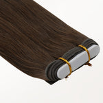 Chocolate Brown (4A) Genius Weft Hair Extensions (50-120g)_100% Remy Human Hair.
