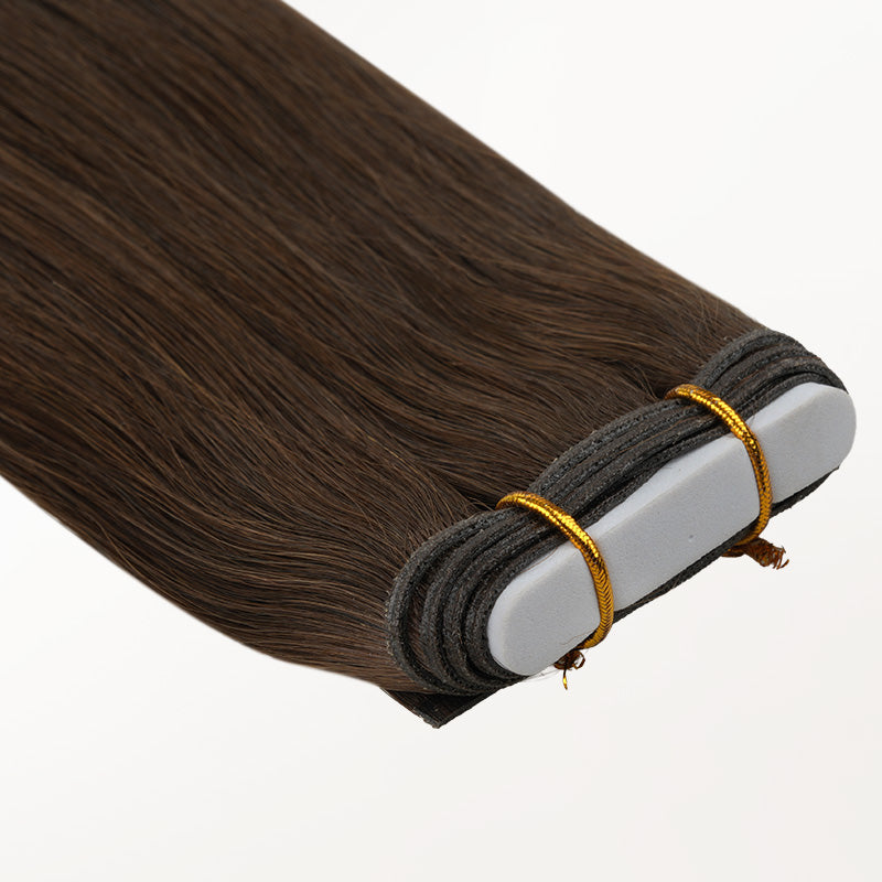 Chocolate Brown (4A) Genius Weft Hair Extensions (50-120g)_100% Remy Human Hair.