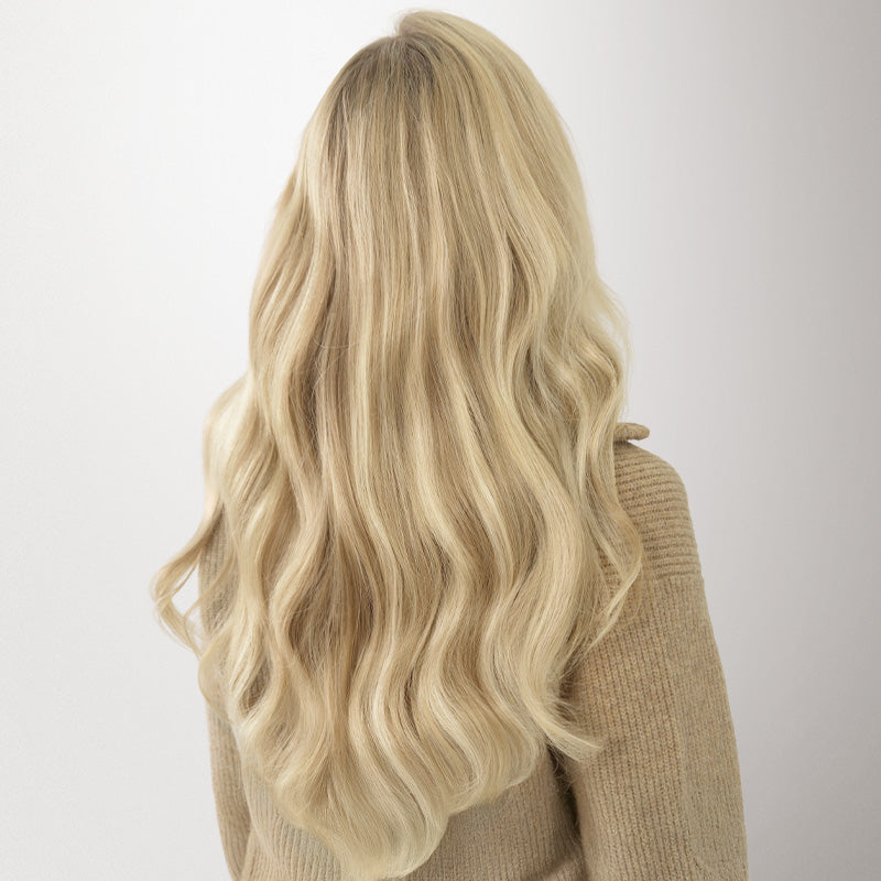 Light Blonde Highlights (16/22A) Genius Weft Hair Extensions (50-120g)_100% Remy Human Hair.