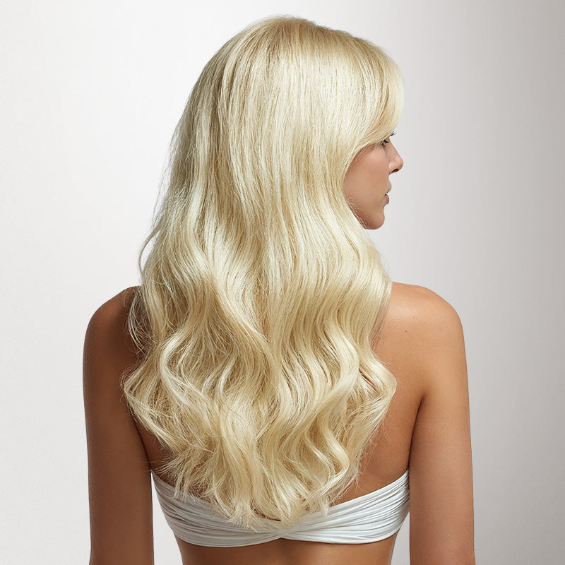 Platinum Blonde (60A) Genius Weft Hair Extensions (50-120g)_100% Remy Human Hair.