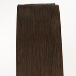 Chocolate Brown (4A) Genius Weft Hair Extensions (50-120g)_100% Remy Human Hair.
