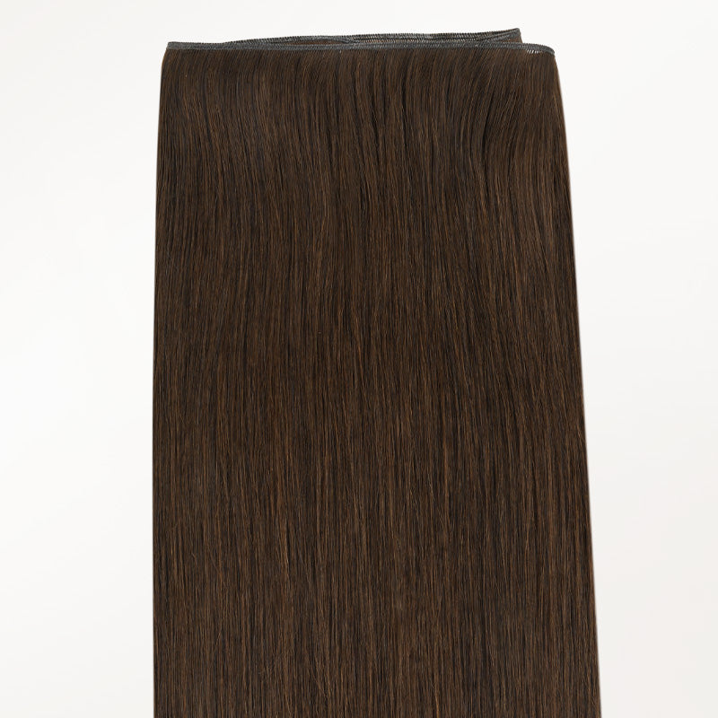 Chocolate Brown (4A) Genius Weft Hair Extensions (50-120g)_100% Remy Human Hair.