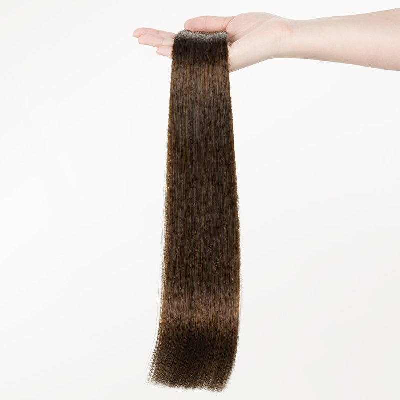 Chocolate Brown (4A) Genius Weft Hair Extensions (50-120g)_100% Remy Human Hair.